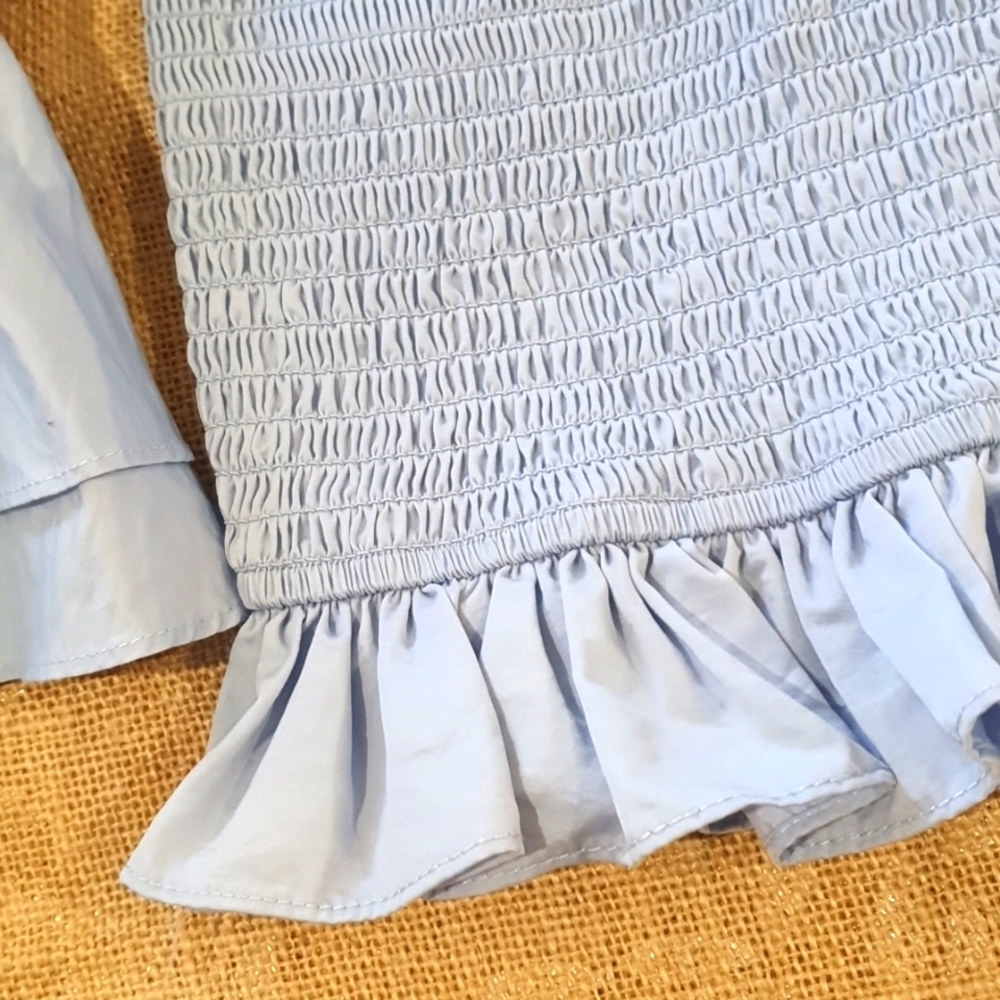 ♻️ 3 for $20 Bundle Bardot Size 10 Light Blue Stretch Crop Top - Picture 4 of 7